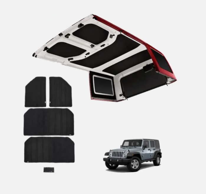 ჭერის WRANGLER 2018-2022 შიდა გაფორმება ხელოვნური ტყავი (შავი)